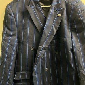 Stacy Adams Dark Blue Striped Blazer